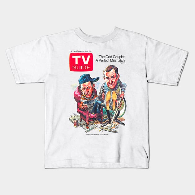 1972 TV Guide Odd Couple cover Kids T-Shirt by Pop Fan Shop